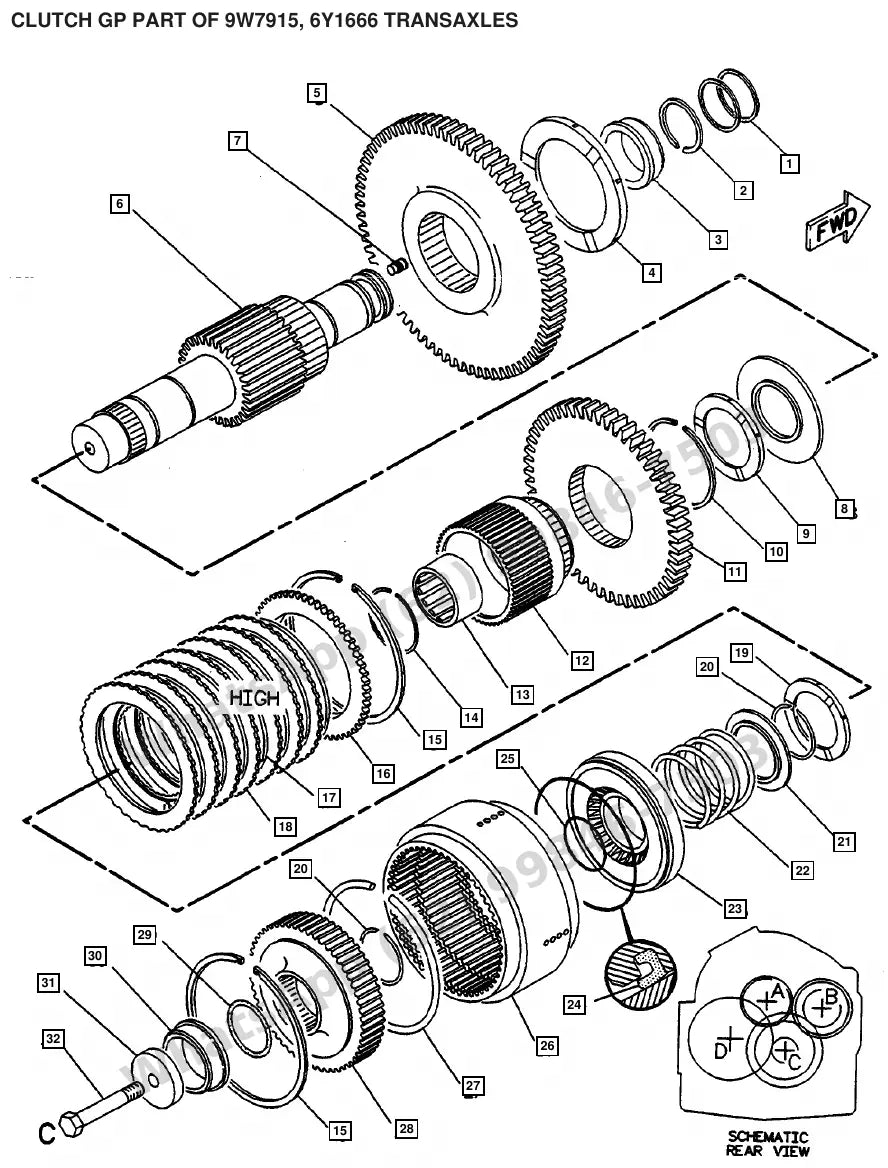 Vista explodida de peças do Catálogo Caterpillar V80F – exemplo 1