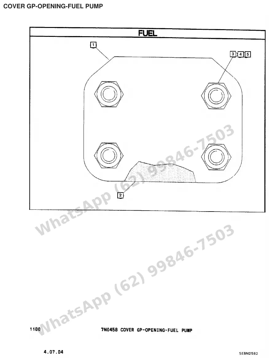 Vista explodida de peças do Catálogo Caterpillar V90E – exemplo 1