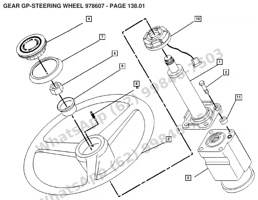 Vista explodida de peças do Catálogo Caterpillar V90F – exemplo 3