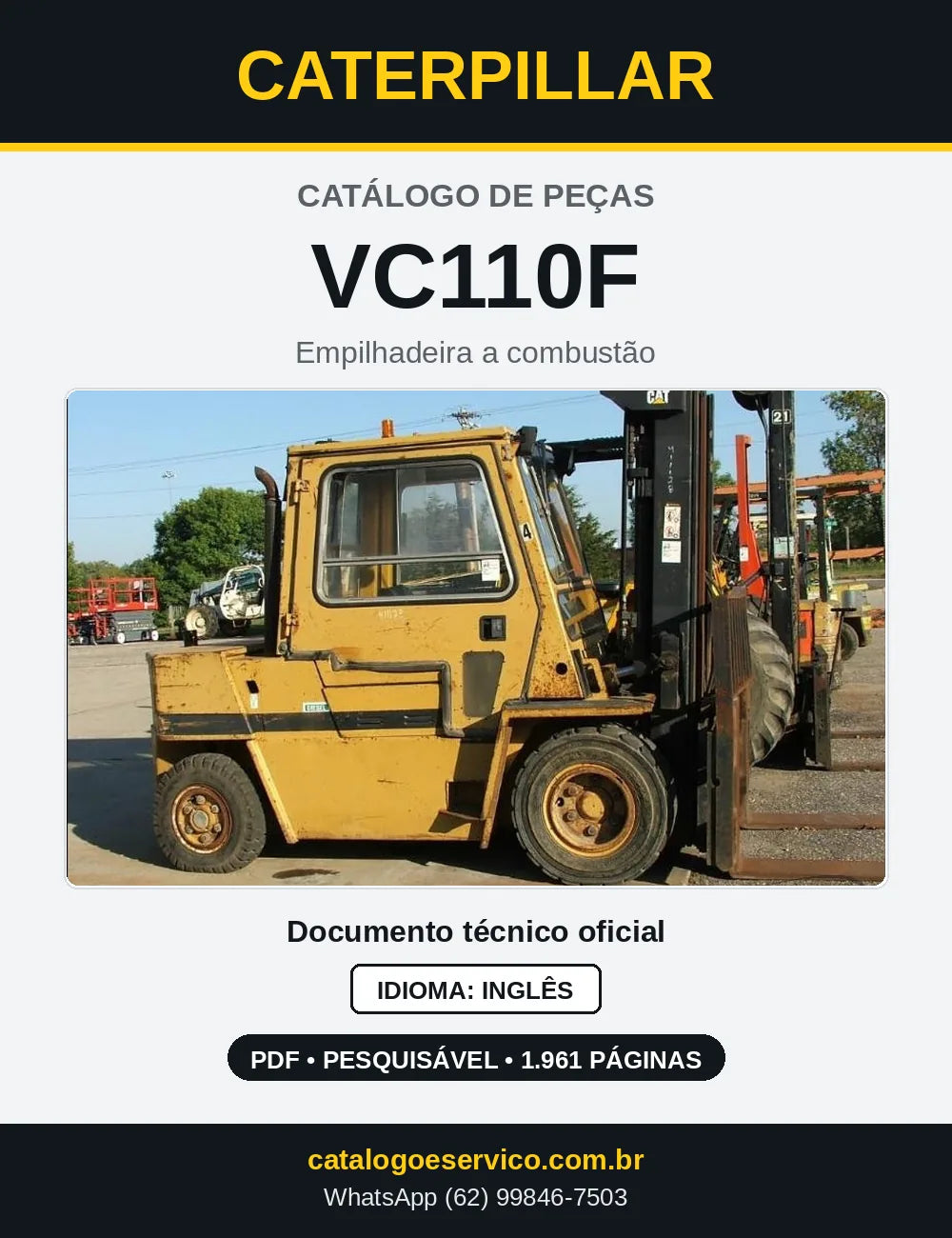 Capa do Catálogo de Peças Caterpillar VC110F em PDF