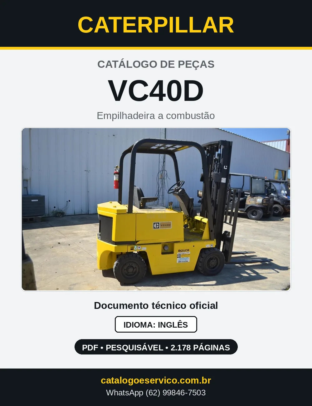 Capa do Catálogo de Peças Caterpillar VC40D em PDF