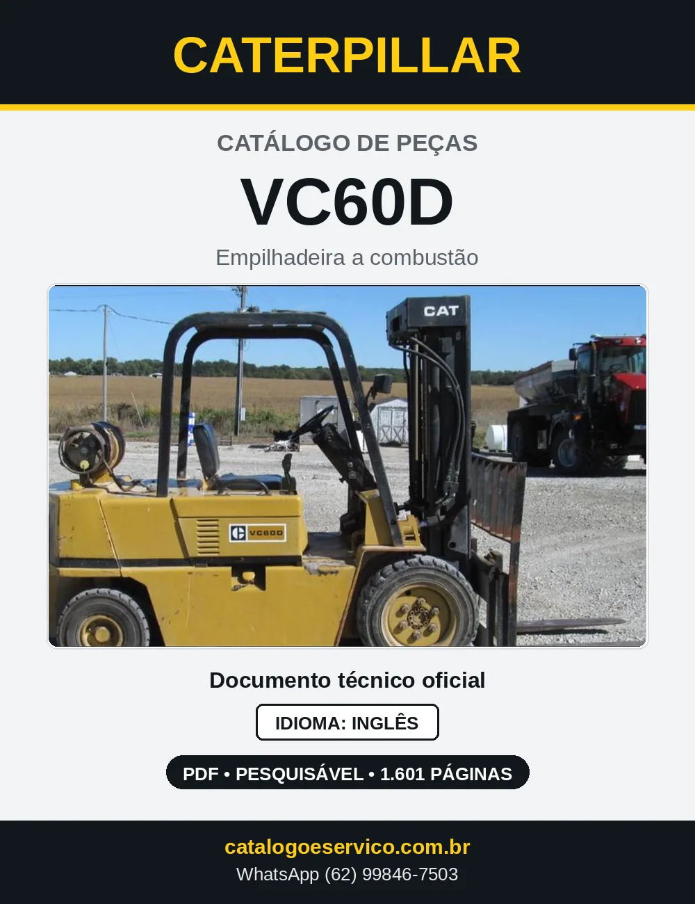 Capa do Catálogo de Peças Caterpillar VC60D em PDF