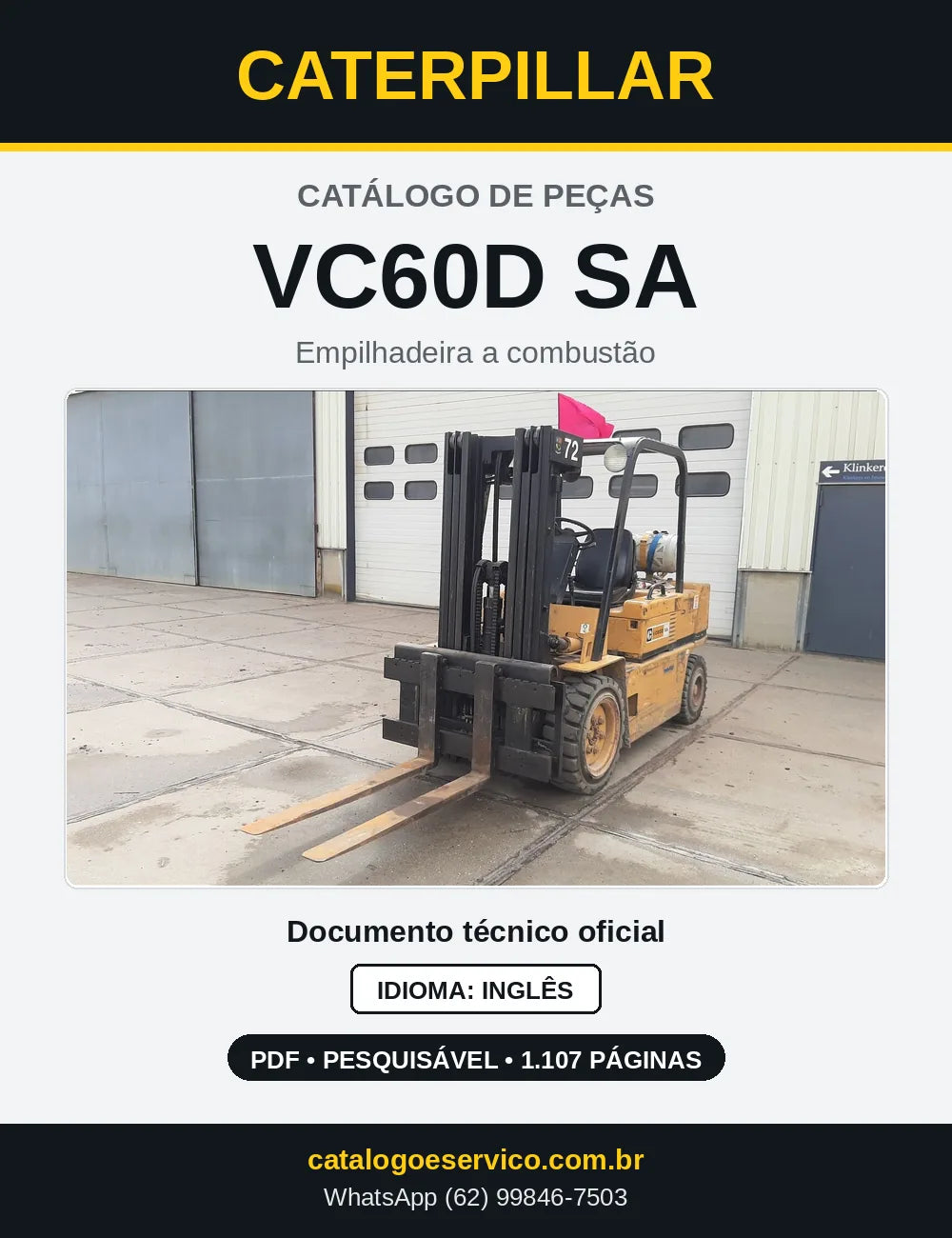Capa do Catálogo de Peças Caterpillar VC60D SA em PDF