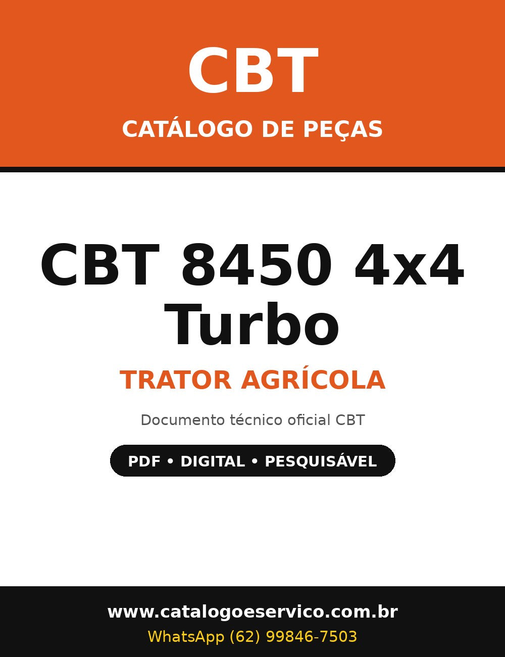 Catálogo de Peças CBT 8450 4x4 Turbo - Trator