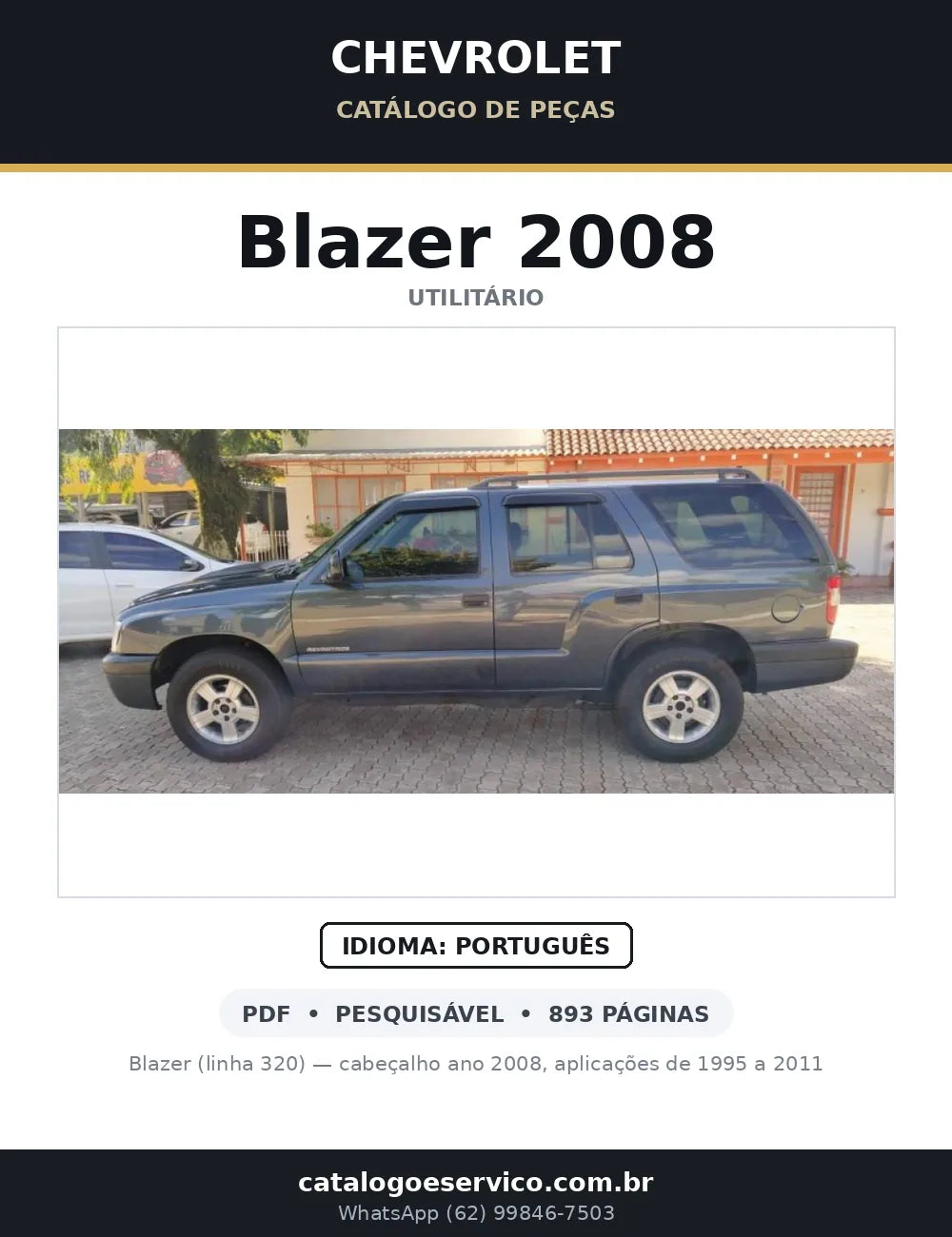 Catálogo de Peças Chevrolet Blazer 2008 (peças 1995-2011) — capa
