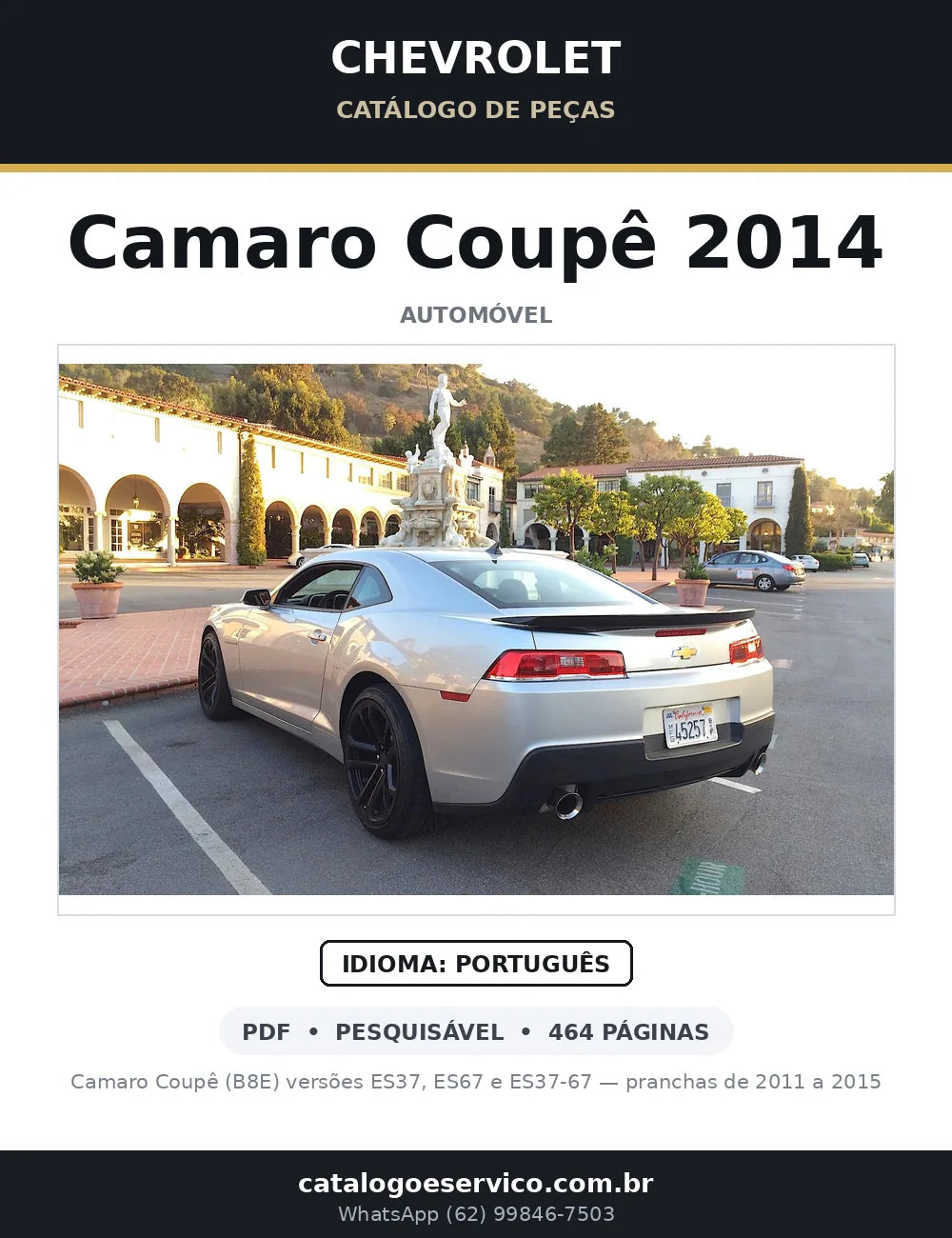 Catálogo de Peças Chevrolet Camaro Coupê 2014 — capa