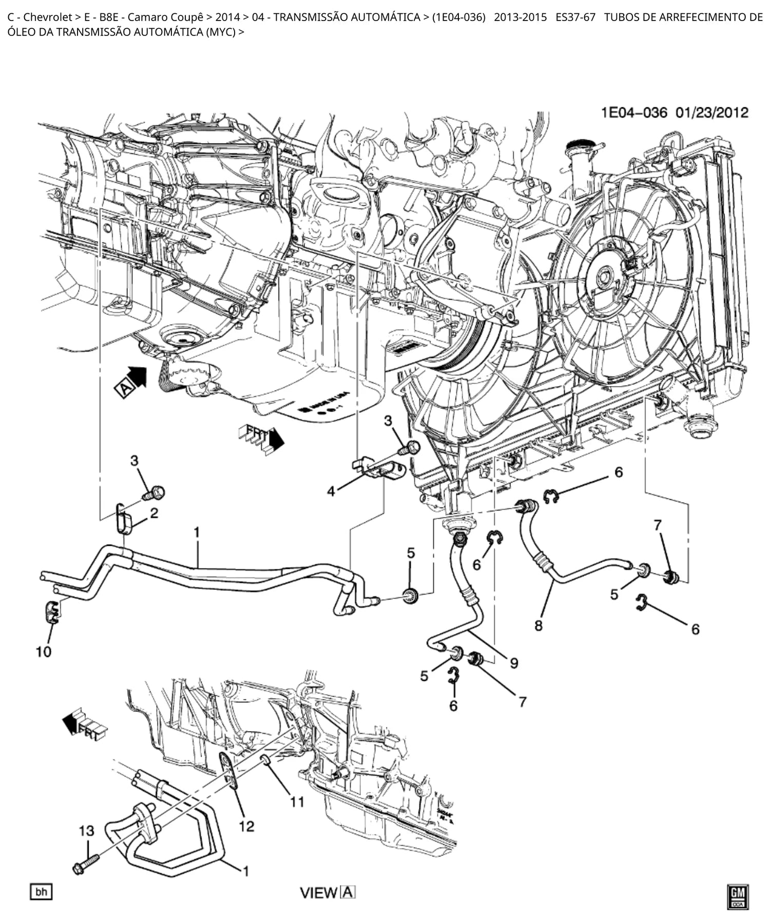 Catálogo de Peças Chevrolet Camaro Coupê 2014 — vista explodida 2 (pág. 160 do PDF)