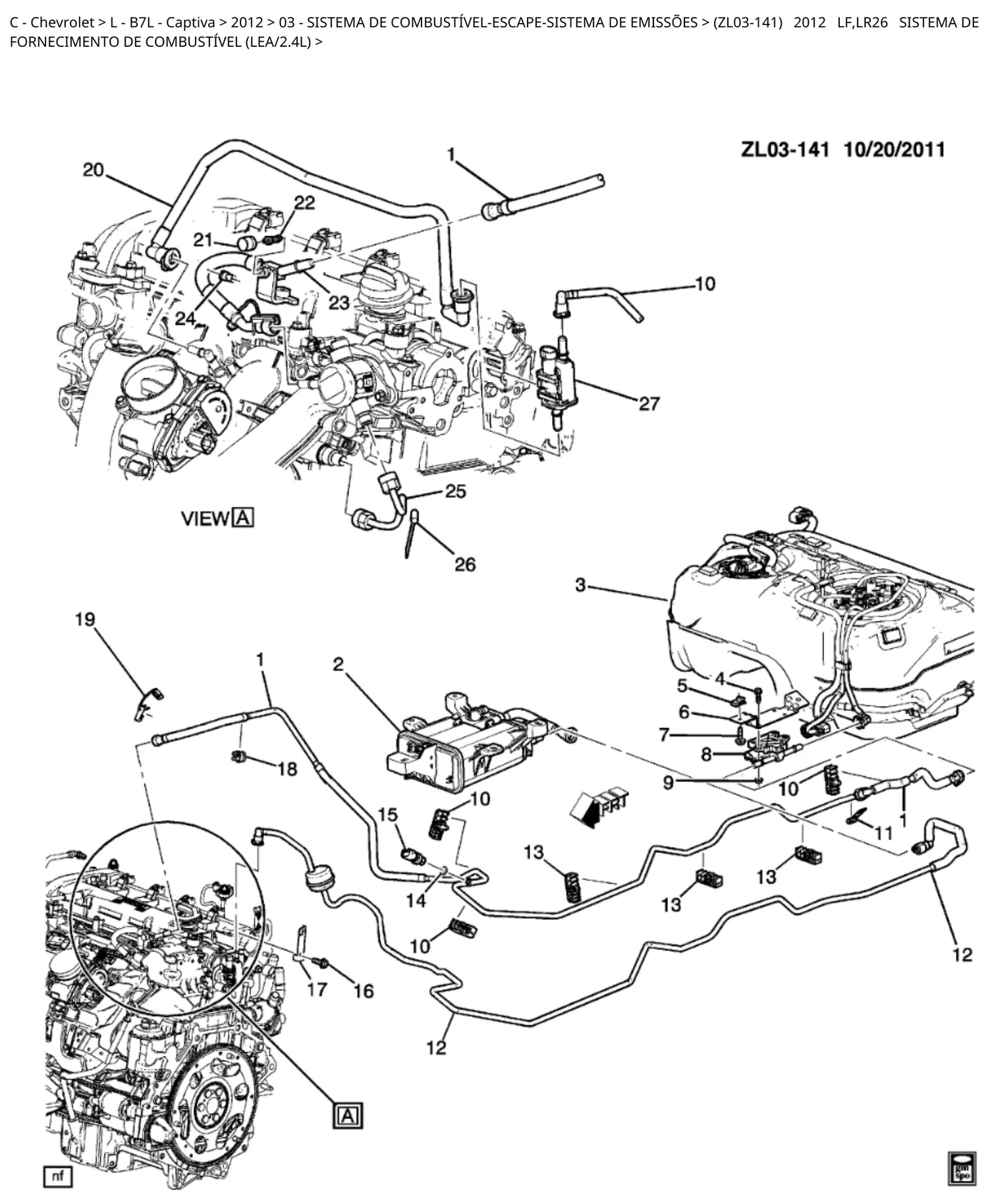 Catálogo de Peças Chevrolet Captiva 2012-2017 — vista explodida 2 (pág. 154 do PDF)