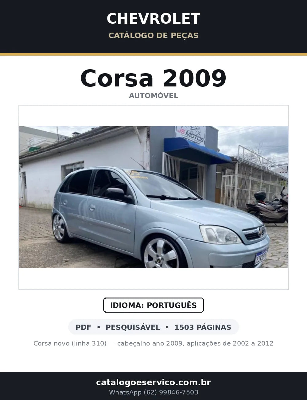 Catálogo de Peças Chevrolet Corsa 2009 (peças 2002-2012) — capa