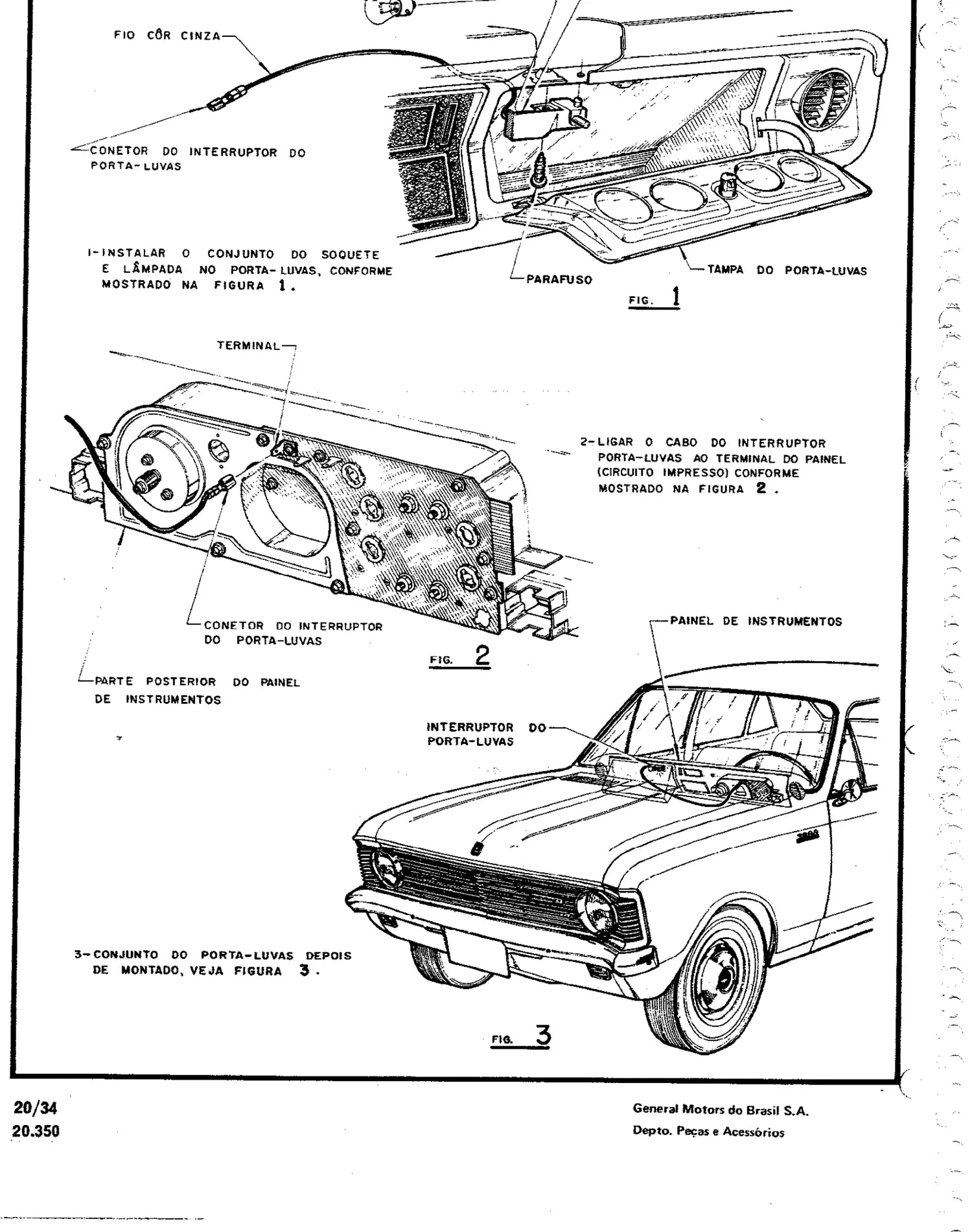 Catálogo de Peças Chevrolet Opala, Caravan, Comodoro e Diplomata (69 a 92) — vista explodida 3 (pág. 335 do PDF)