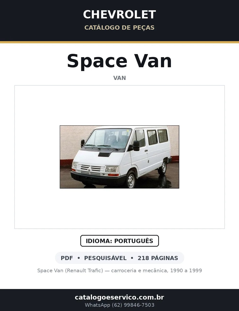 Catálogo de Peças Chevrolet Space Van / Trafic (90 a 99) — capa