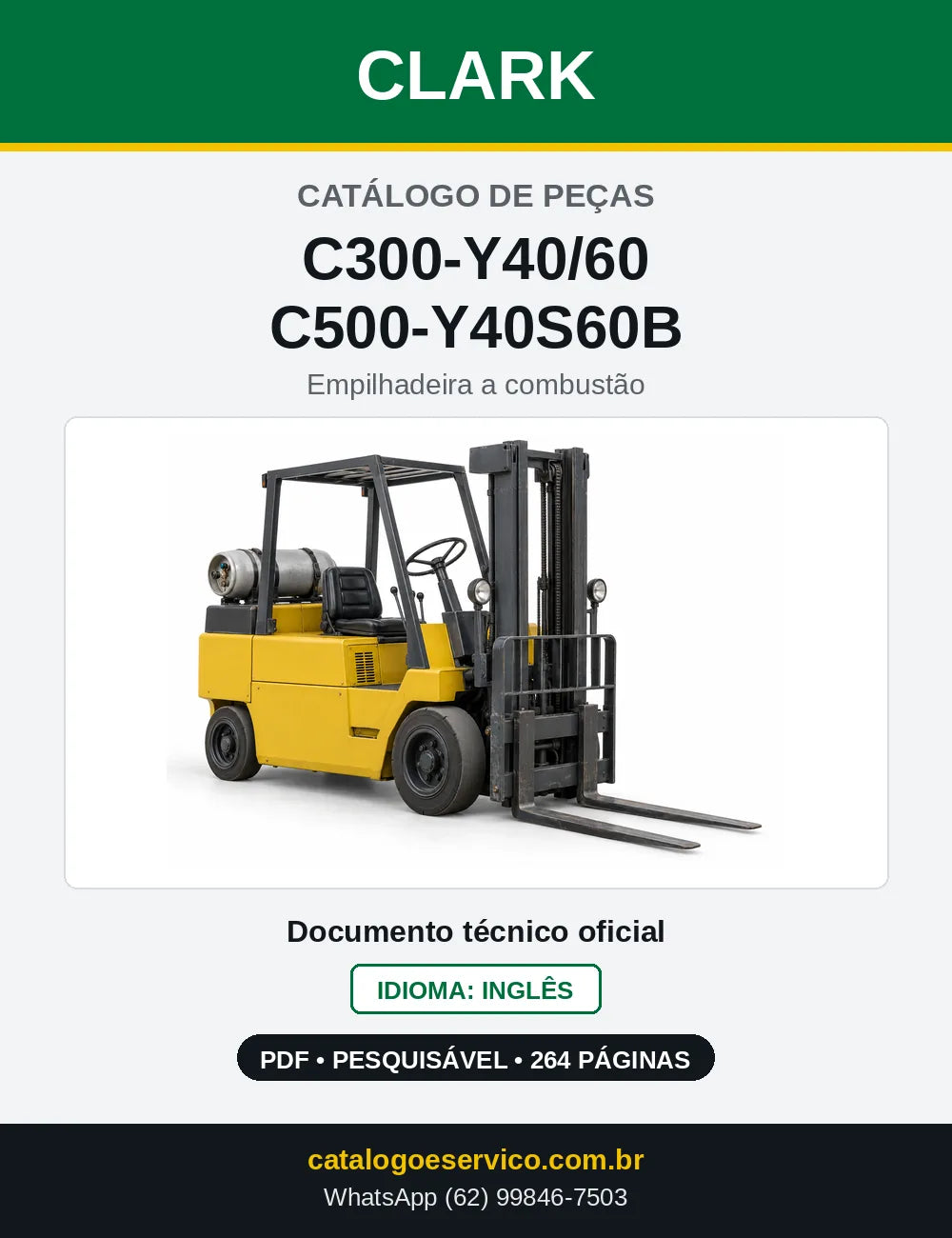 Catálogo de Peças Empilhadeira Clark C300-Y40/60 / C500-Y40S60B (Y0466) — capa