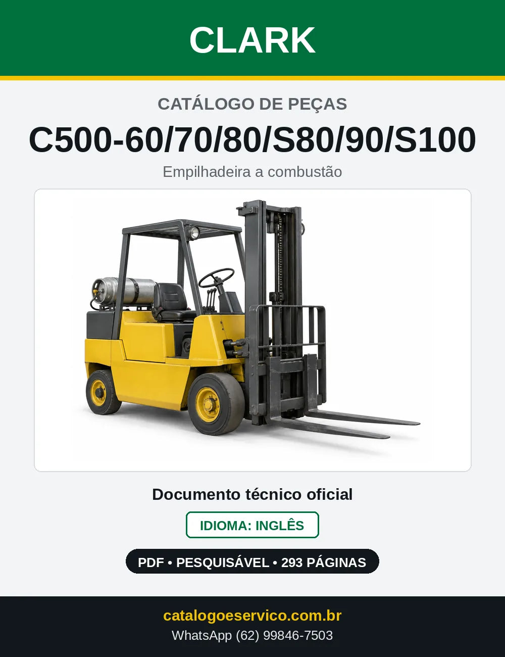 Catálogo de Peças Empilhadeira Clark C500-60/70/80/S80/90/S100 (0685) — capa
