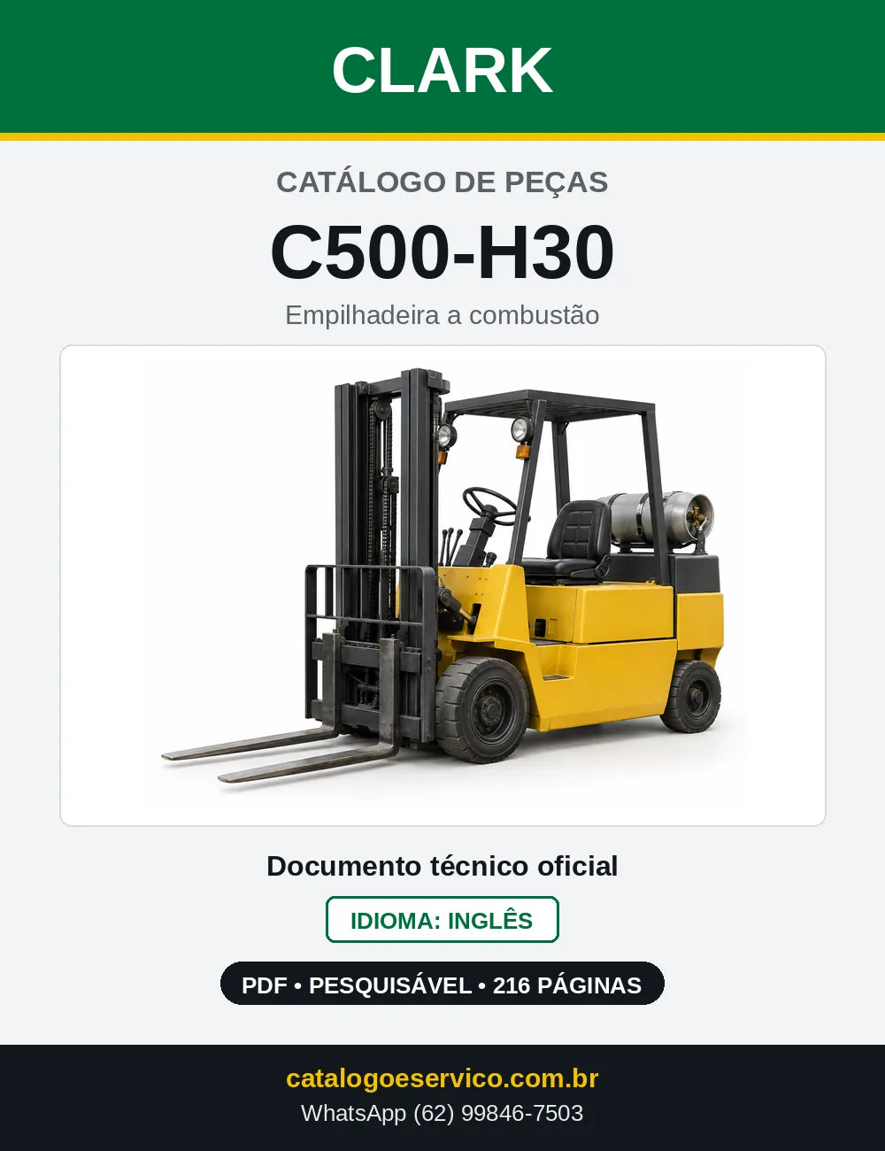 Catálogo de Peças Empilhadeira Clark C500-H30 (H0030) — capa