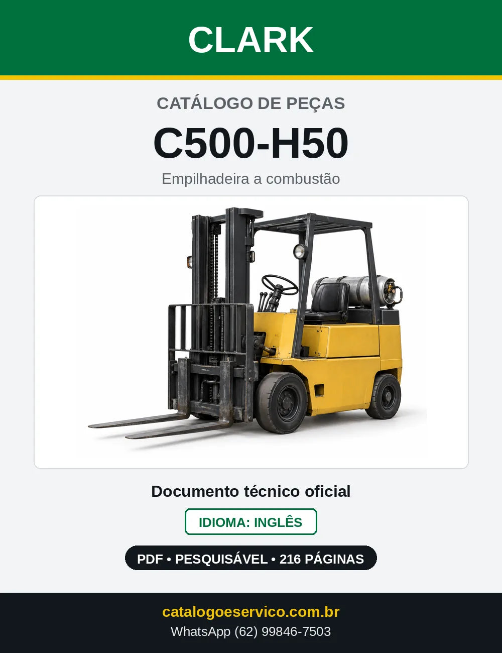 Catálogo de Peças Empilhadeira Clark C500-H50 (H0050) — capa