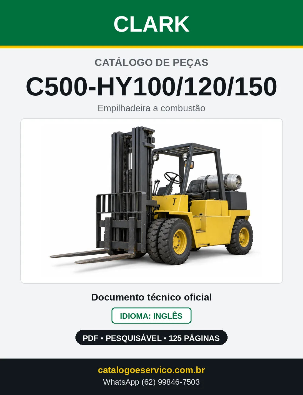 Catálogo de Peças Empilhadeira Clark C500-HY100/120/150 (HY1015) — capa