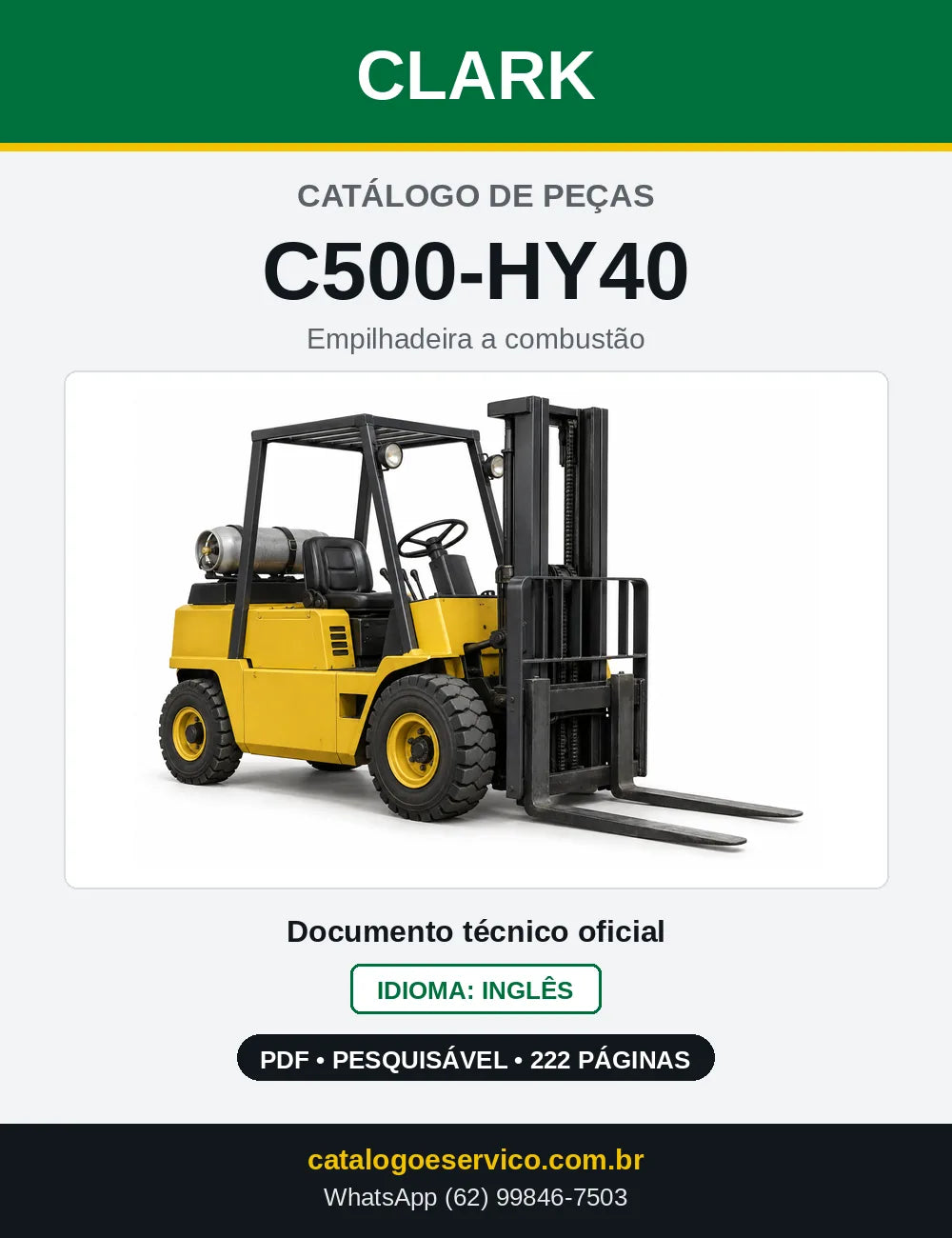 Catálogo de Peças Empilhadeira Clark C500-HY40 (HY0040) — capa