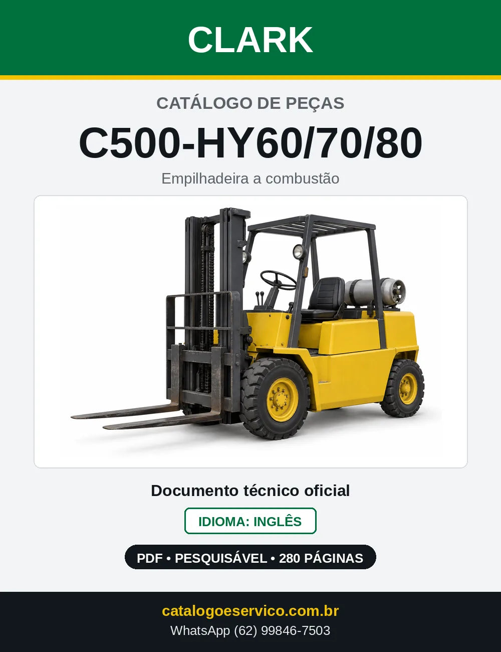 Catálogo de Peças Empilhadeira Clark C500-HY60/70/80 (HY0685) — capa