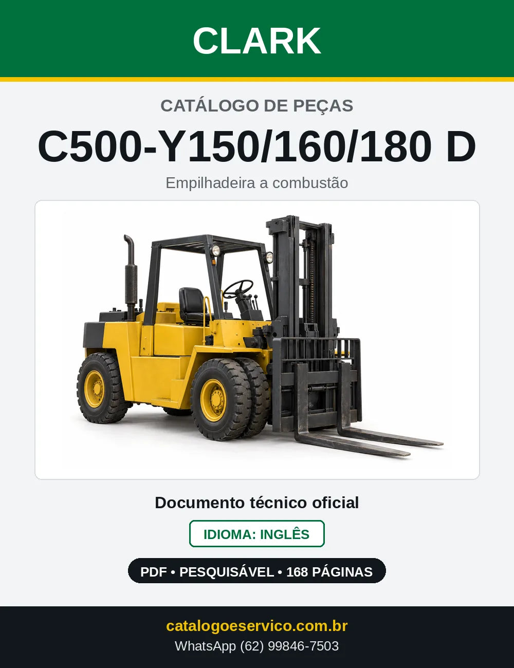 Catálogo de Peças Empilhadeira Diesel Clark C500-Y150/160/180 D (Y1425D) — capa