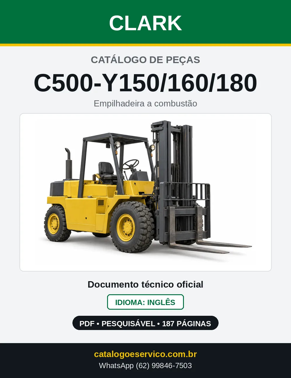 Catálogo de Peças Empilhadeira a Gasolina Clark C500-Y150/160/180 (Y1425) — capa