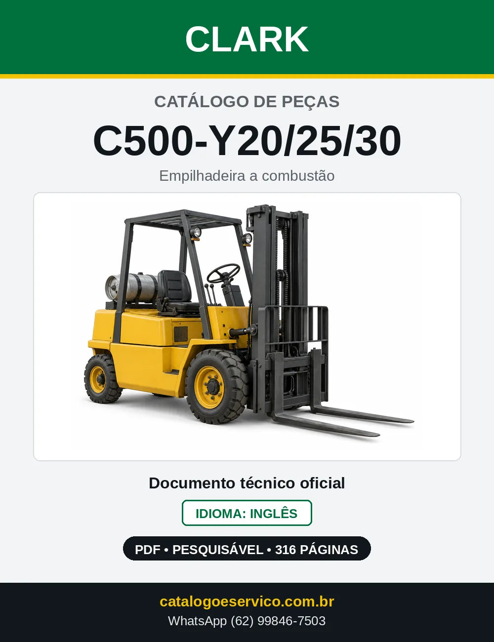 Catálogo de Peças Empilhadeira Clark C500-Y20/25/30 (Y0235) — capa
