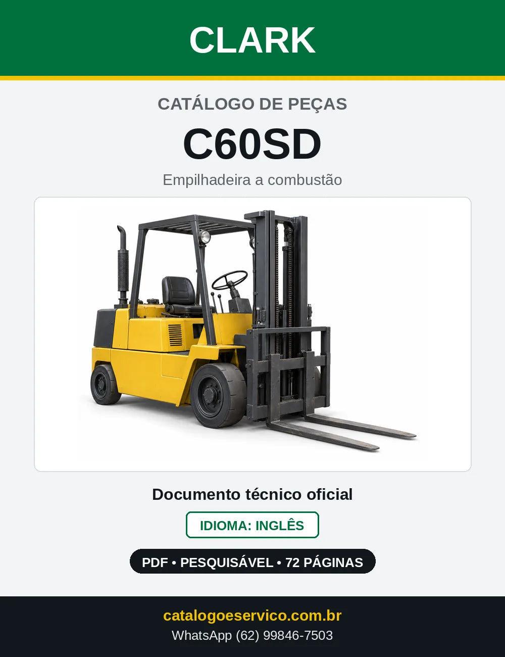Catálogo de Peças Empilhadeira Diesel Clark C60SD (C0060SD) — capa