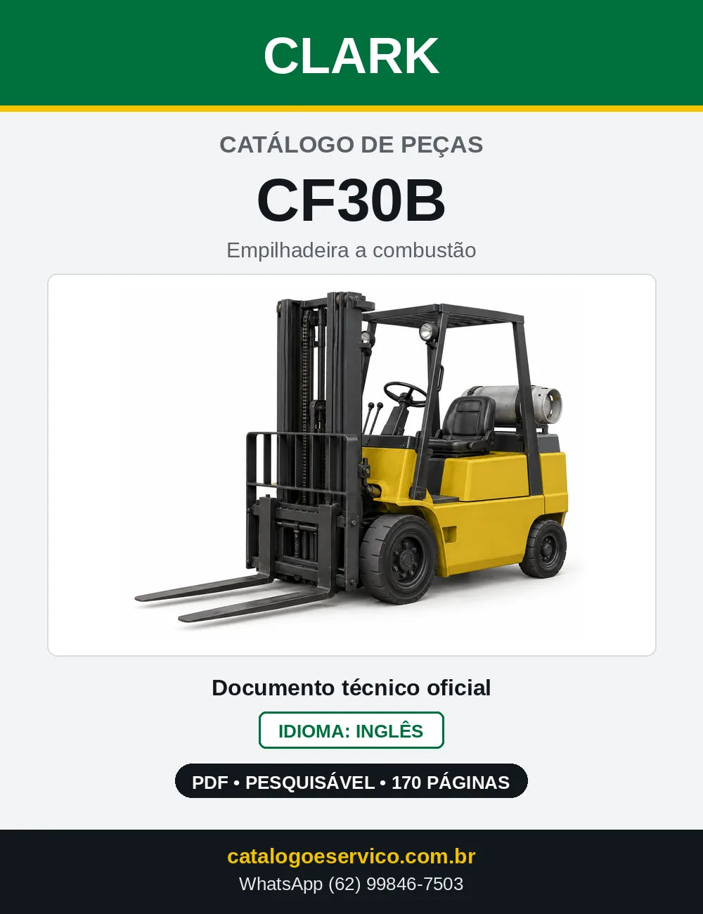 Catálogo de Peças Empilhadeira Clark CF30B (CF0030B) — capa