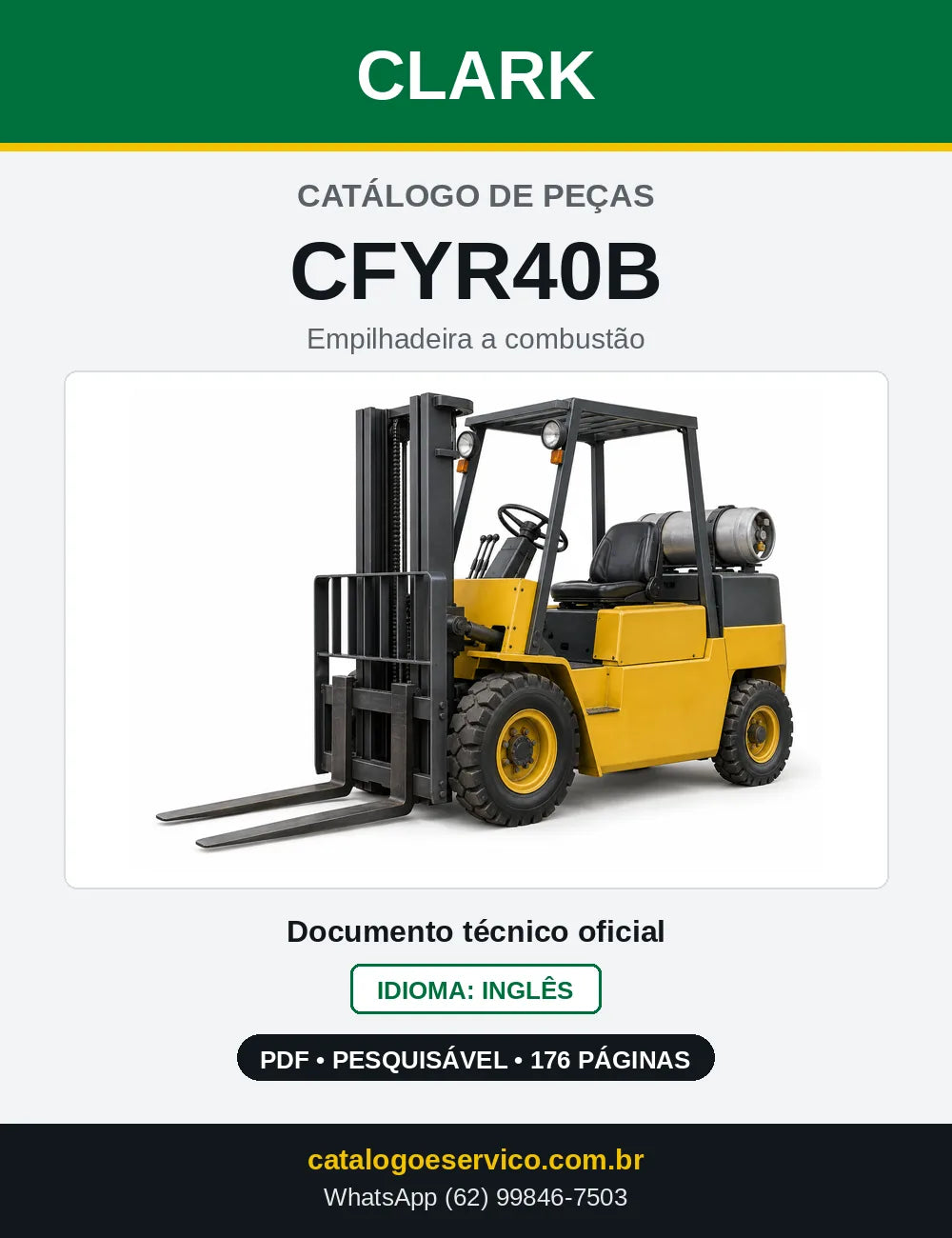 Catálogo de Peças Empilhadeira Clark CFYR40B (CFYR0040B) — capa