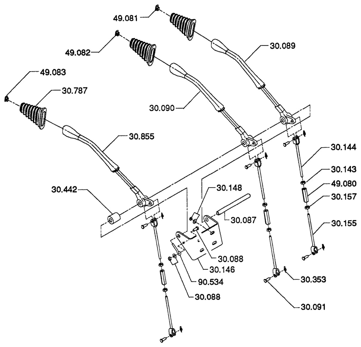 Catálogo de Peças Clark CGP20/25/30 Gas (Mitsubishi) — vista explodida 4
