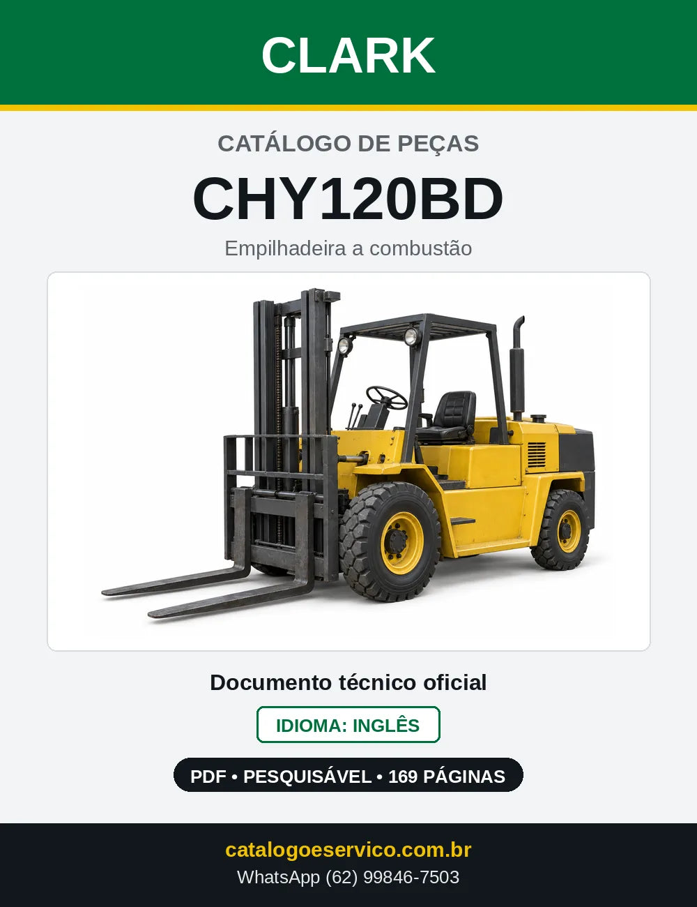 Catálogo de Peças Empilhadeira Diesel Clark CHY120BD (CHY0120BD) — capa