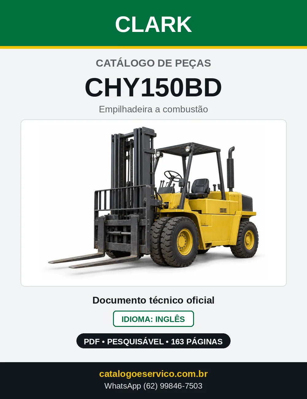 Catálogo de Peças Empilhadeira Diesel Clark CHY150BD (CHY0150BD) — capa