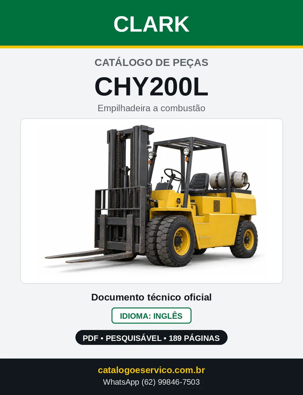 Catálogo de Peças Empilhadeira Clark CHY200L (CHY0200L) — capa
