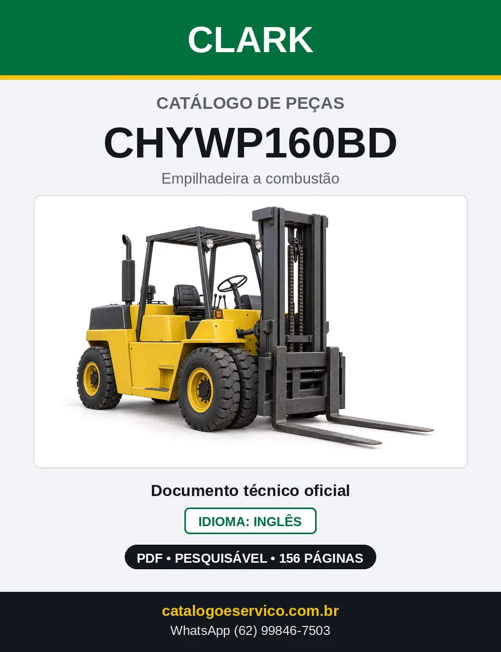 Catálogo de Peças Empilhadeira Diesel Clark CHYWP160BD (CHYWP0160BD) — capa