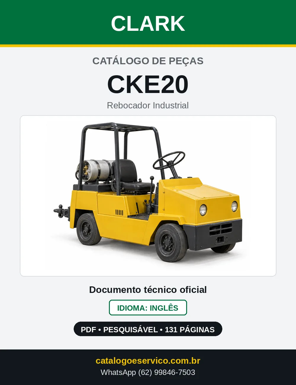 Catálogo de Peças Rebocador Industrial Clark CKE20 (CKE0020) — capa