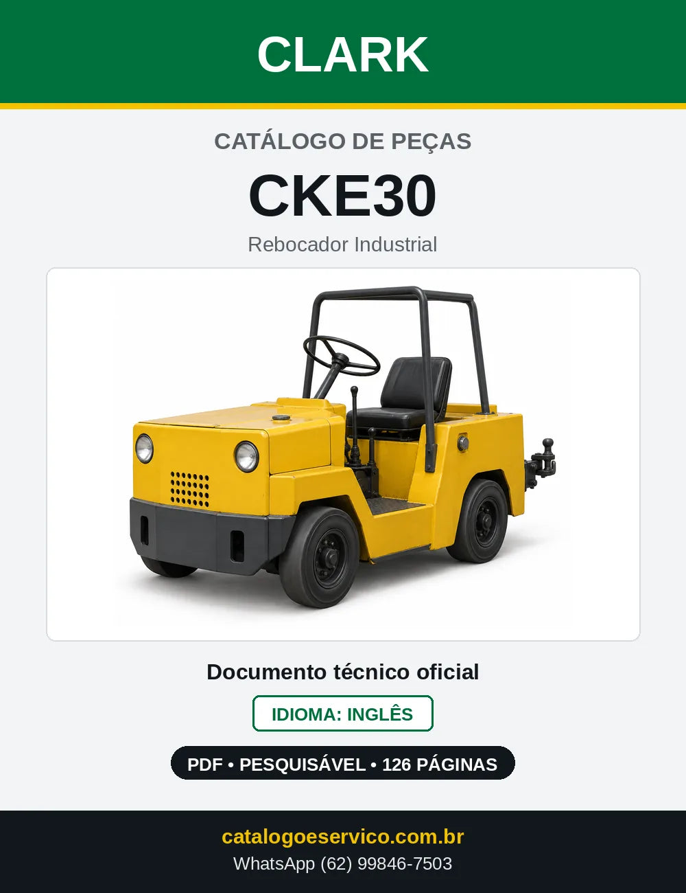 Catálogo de Peças Rebocador Industrial Clark CKE30 (CKE0030) — capa