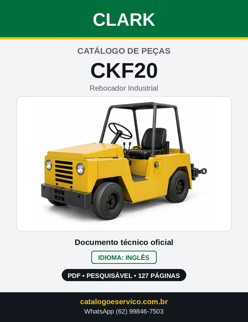 Catálogo de Peças Rebocador Industrial Clark CKF20 (CKF0020) — capa