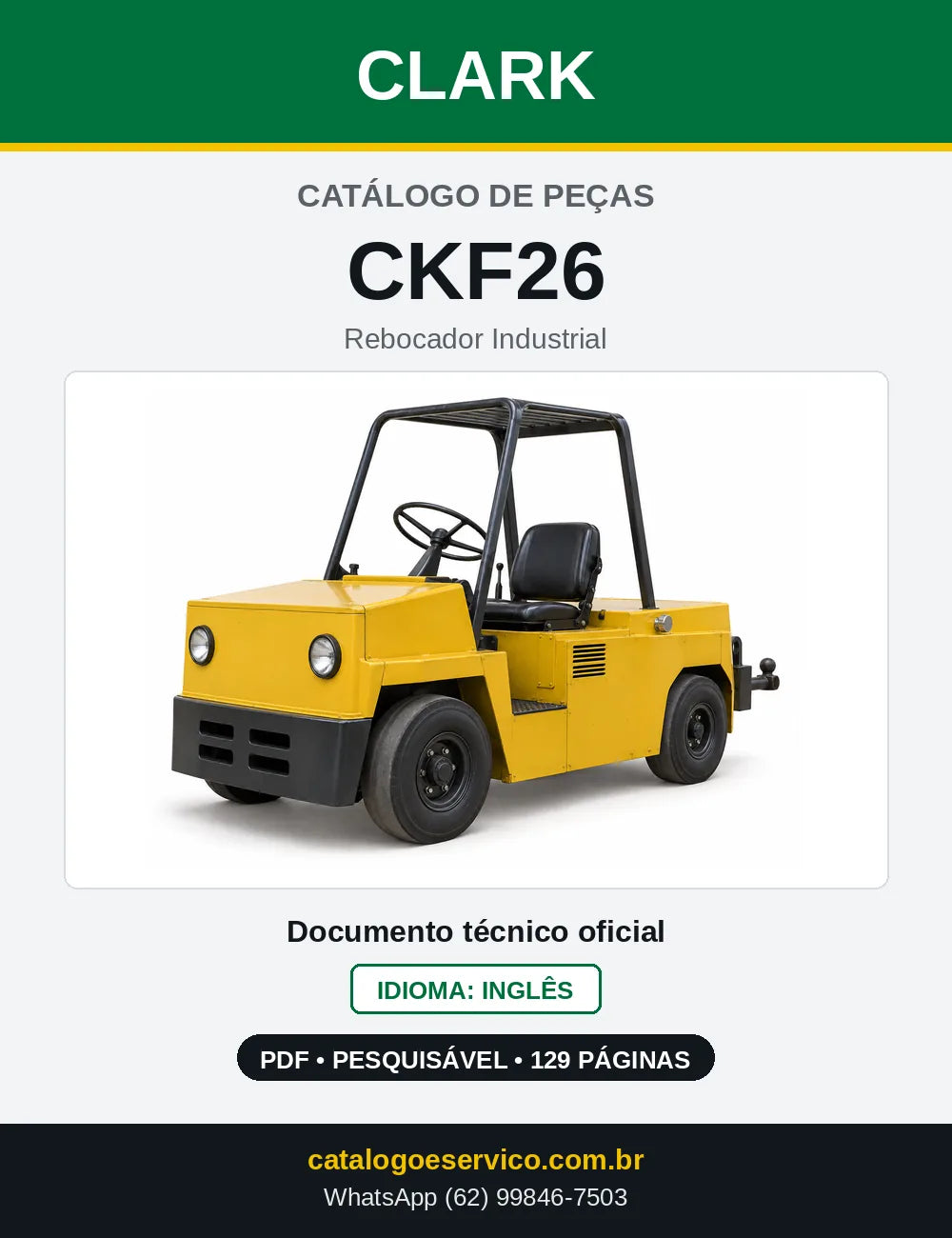 Catálogo de Peças Rebocador Industrial Clark CKF26 (CKF0026) — capa