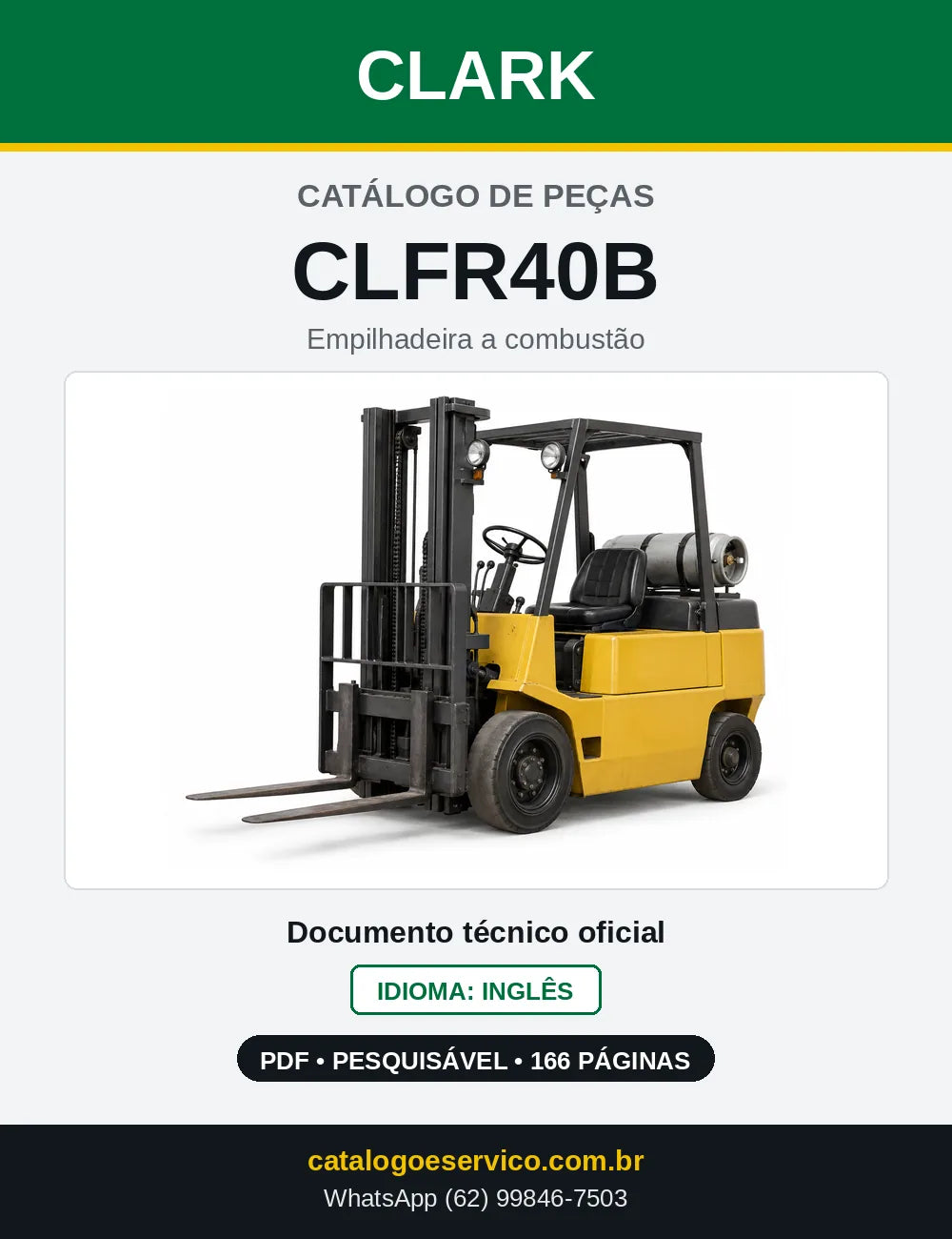 Catálogo de Peças Empilhadeira Clark CLFR40B (CLFR0040B) — capa