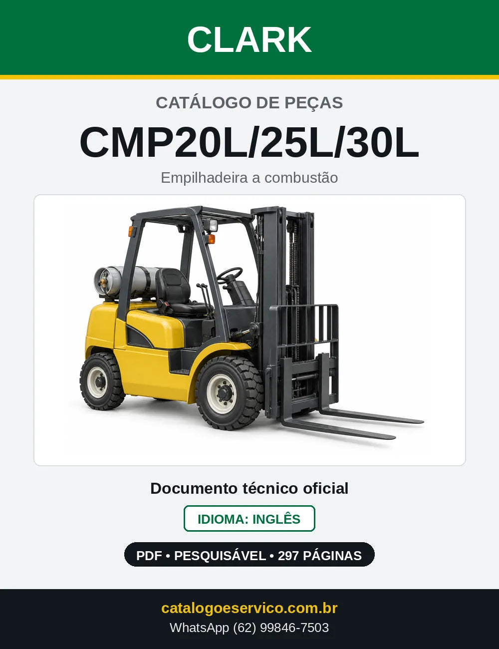 Catálogo de Peças Empilhadeira Clark CMP20L/25L/30L (CMP0230L) — capa