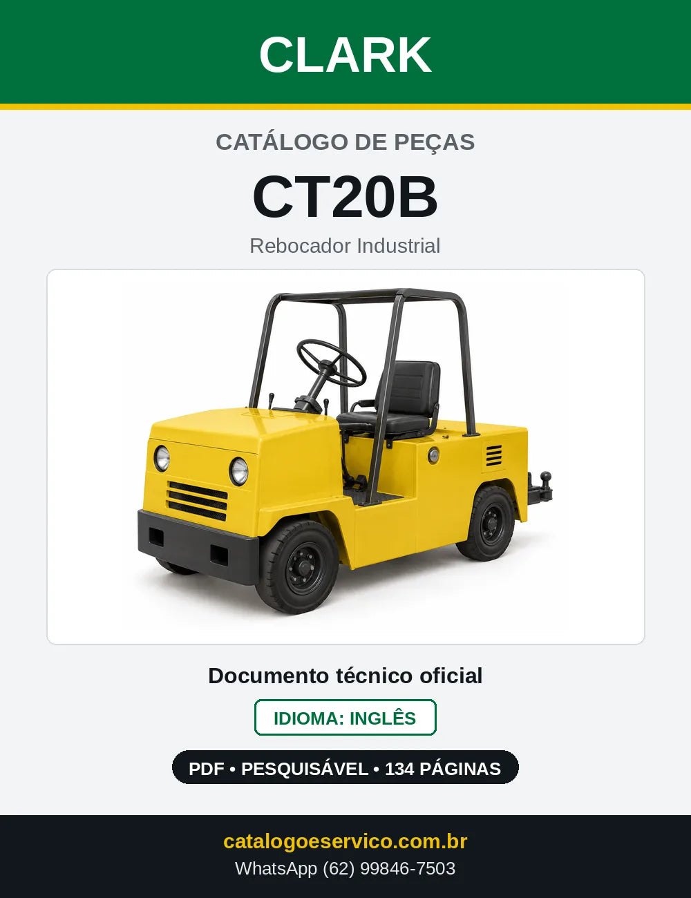 Catálogo de Peças Rebocador Industrial Clark CT20B (CT0020B) — capa