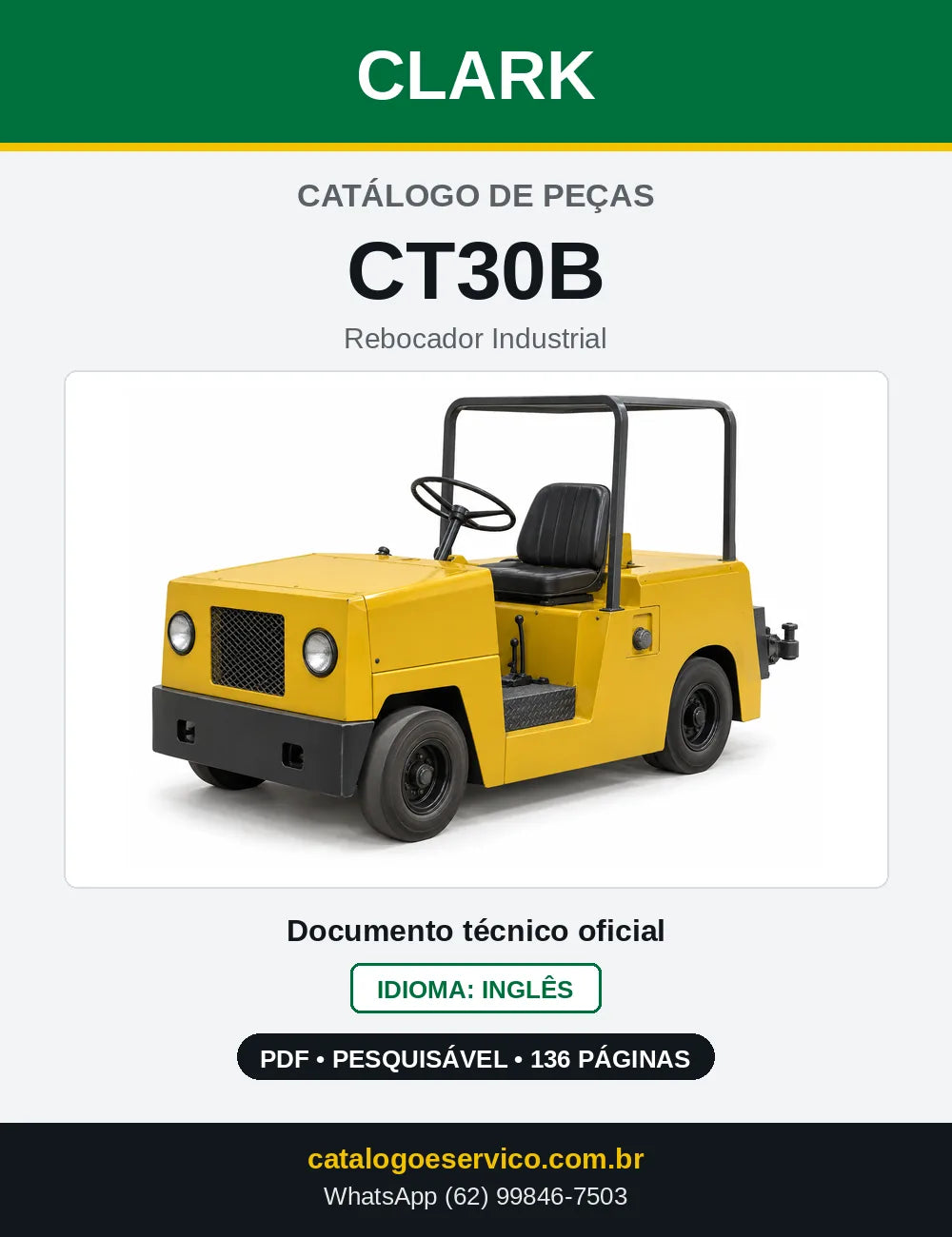 Catálogo de Peças Rebocador Industrial Clark CT30B (CT0030B) — capa