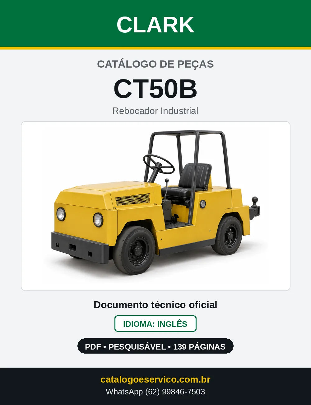 Catálogo de Peças Rebocador Industrial Clark CT50B (CT0050B) — capa