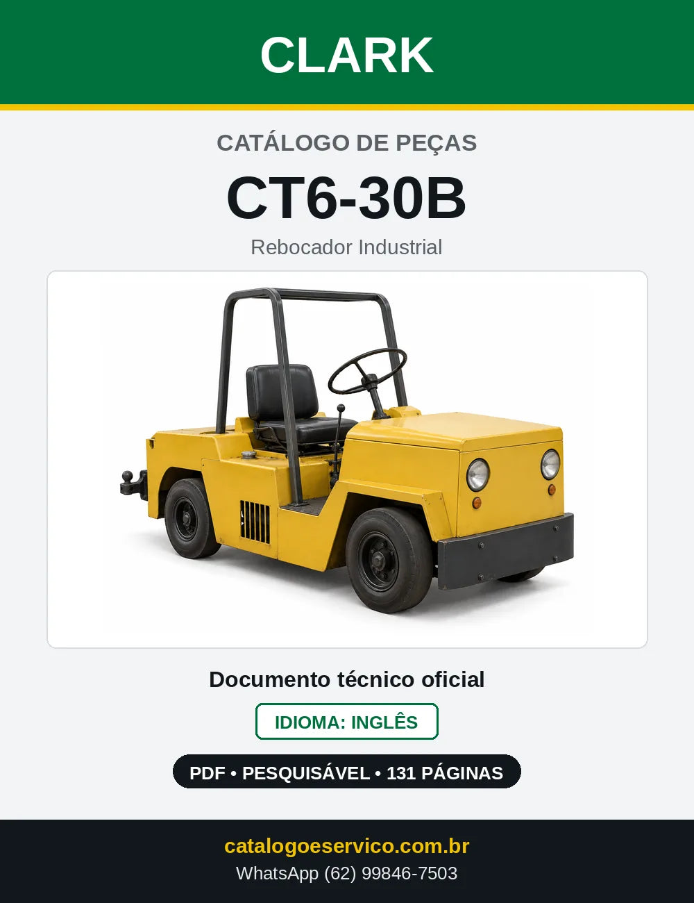 Catálogo de Peças Rebocador Industrial Clark CT6-30B (CT6-0030B) — capa