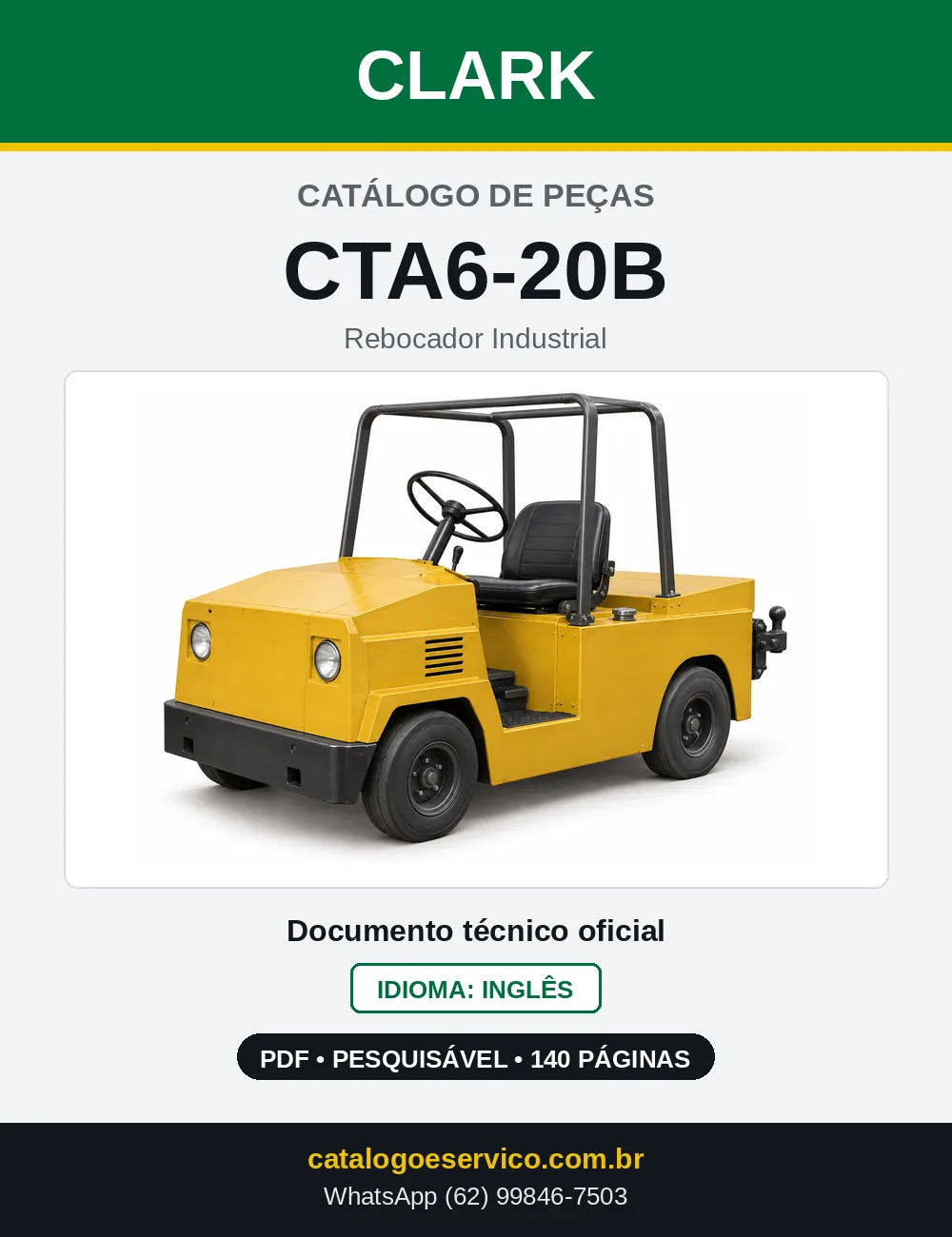 Catálogo de Peças Rebocador Industrial Clark CTA6-20B (CTA6-0020B) — capa