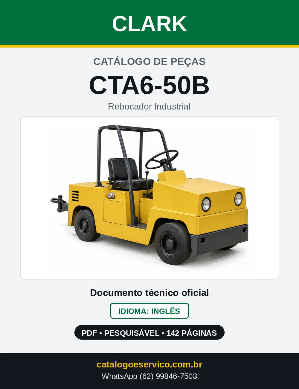 Catálogo de Peças Rebocador Industrial Clark CTA6-50B (CTA6-0050B) — capa