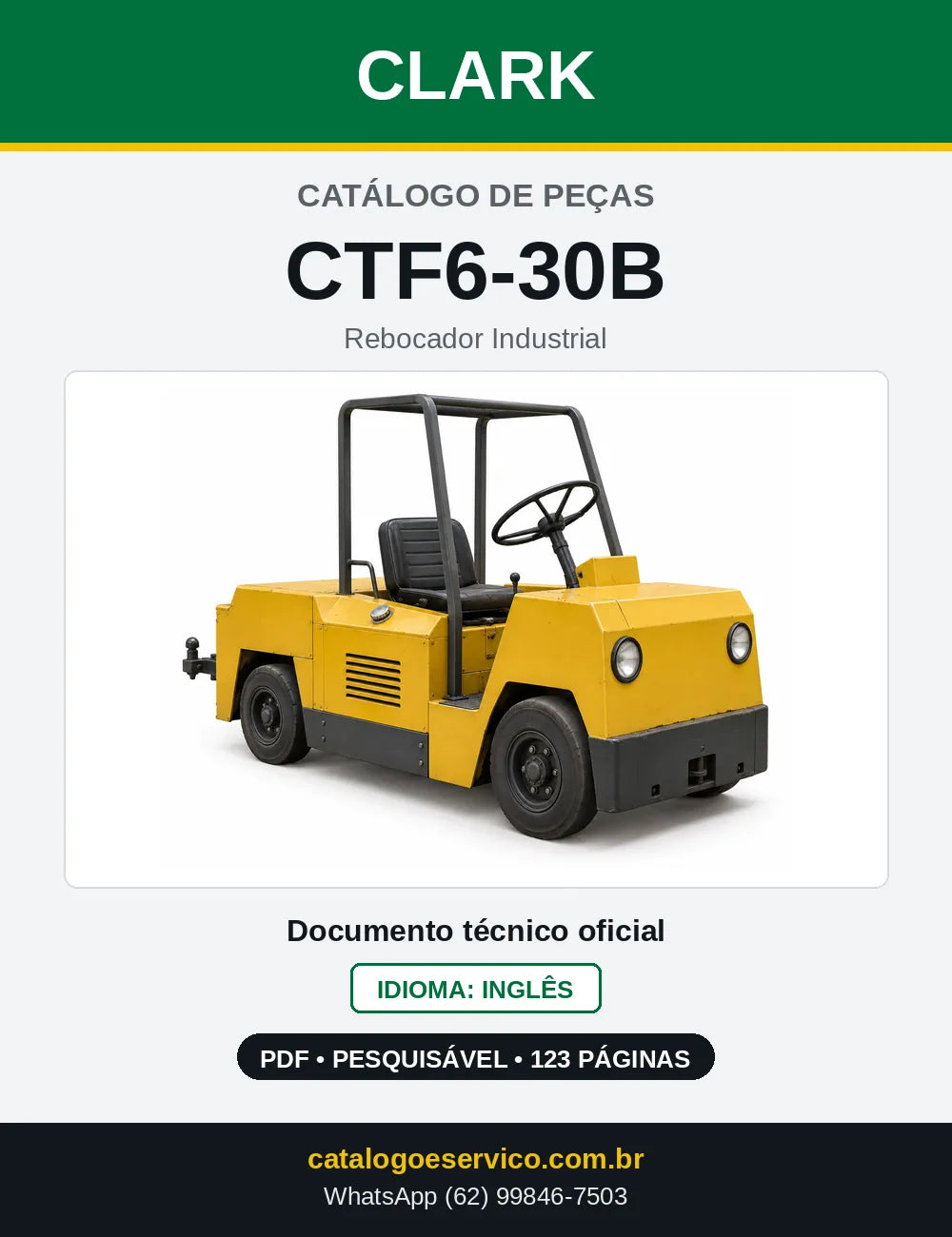 Catálogo de Peças Rebocador Industrial Clark CTF6-30B (CTF6-0030B) — capa