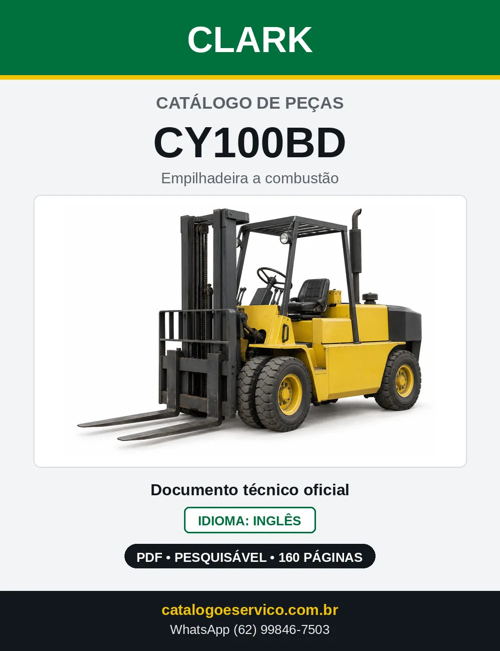 Catálogo de Peças Empilhadeira Diesel Clark CY100BD (CY0100BD) — capa