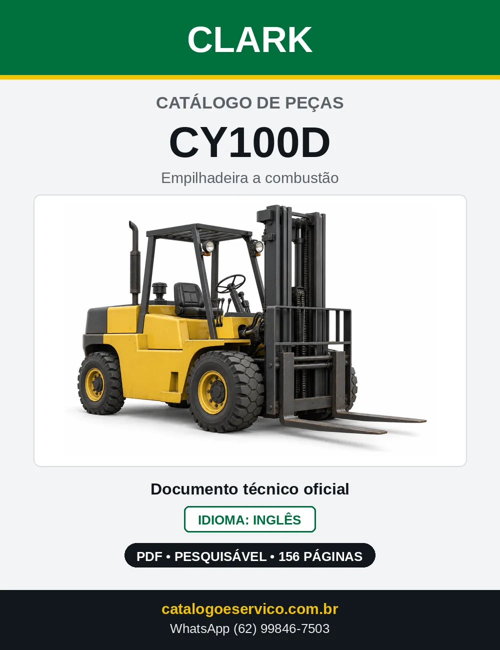 Catálogo de Peças Empilhadeira Diesel Clark CY100D (CY0100D) — capa