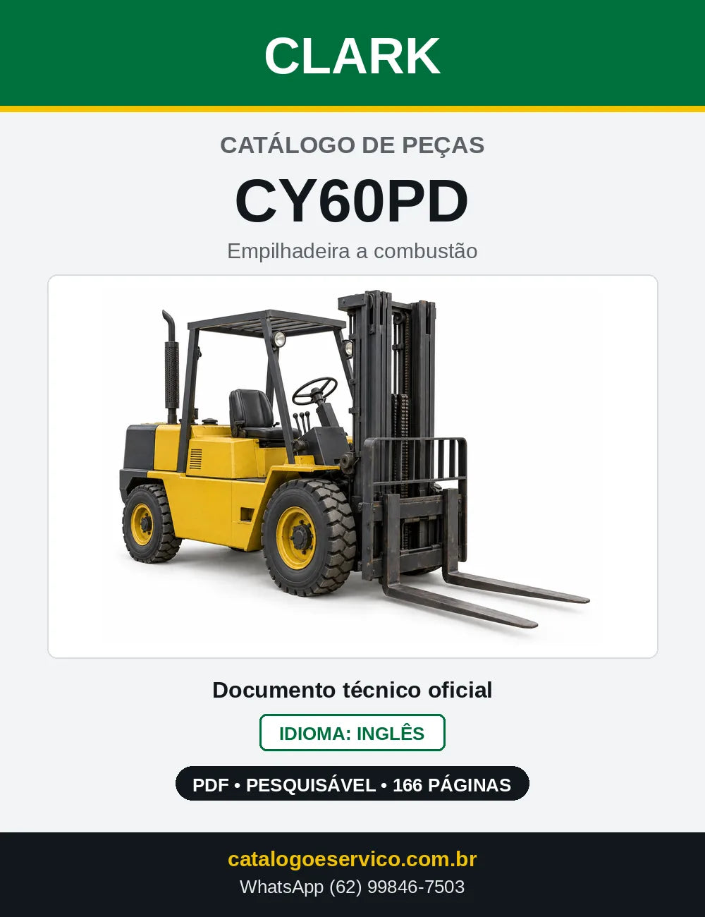 Catálogo de Peças Empilhadeira Diesel Clark CY60PD (CY0060PD) — capa