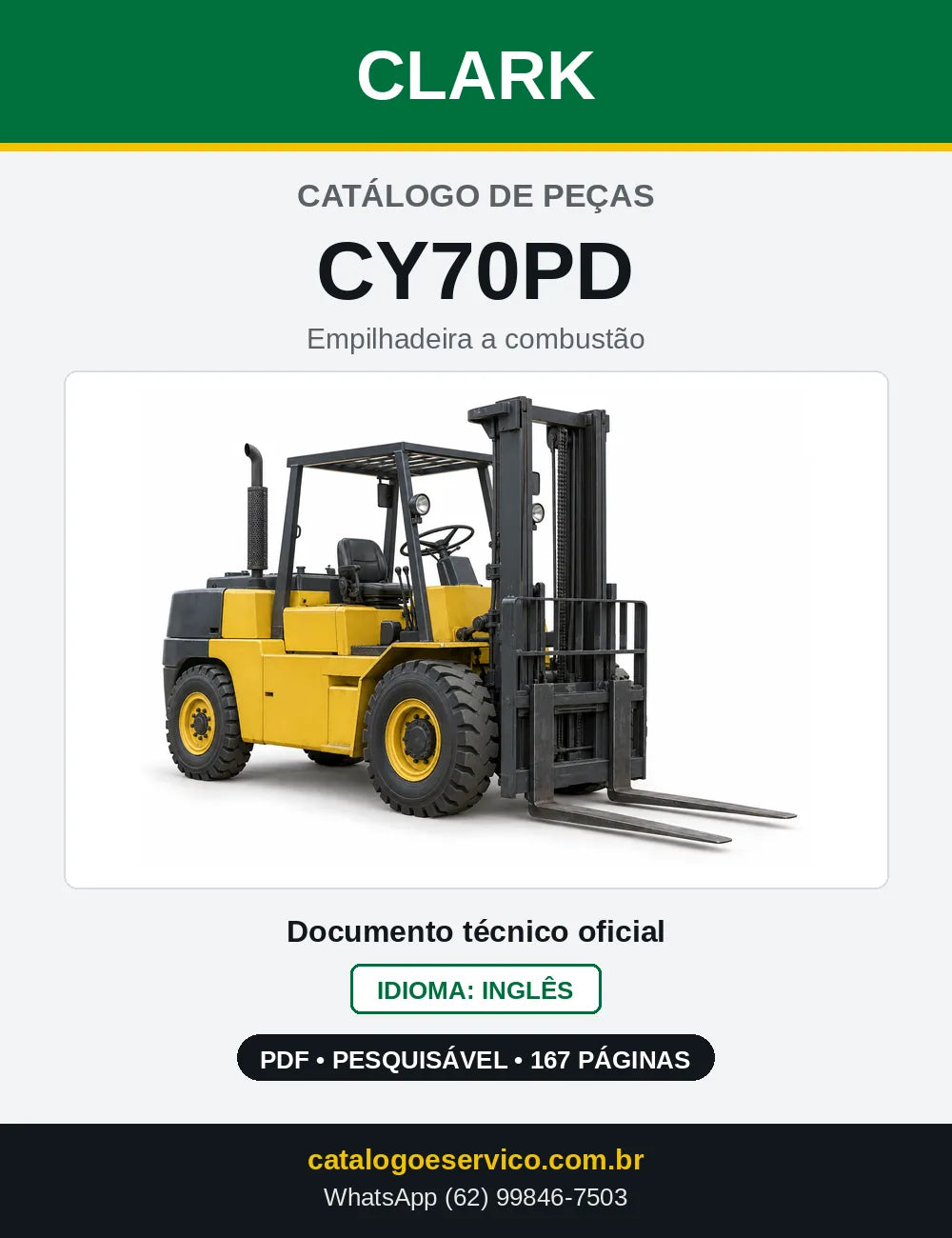 Catálogo de Peças Empilhadeira Diesel Clark CY70PD (CY0070PD) — capa